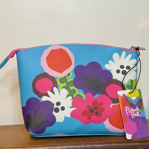 French Bull Floral Bright Blue Cosmetic Bag - Picture 2 of 8